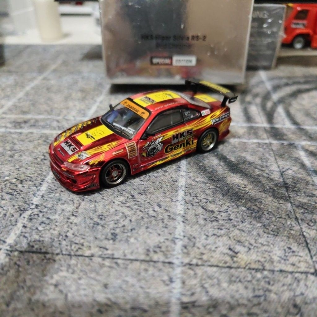 TARMAC WORKS NISSAN SILVIA S15 HKS GENKI RED CHROME SPESIAL EDITION LOOSE