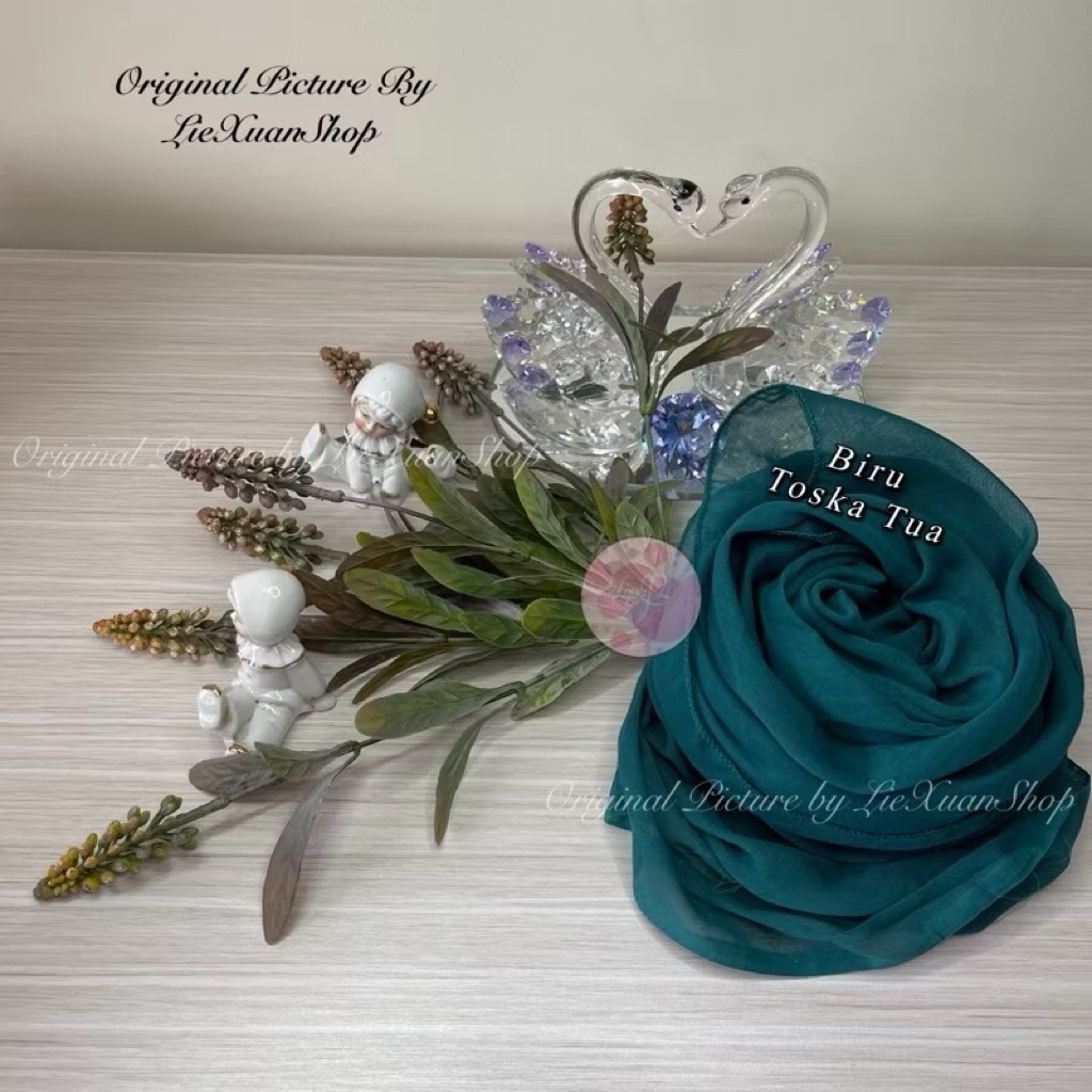 HIJAB JILBAB KERUDUNG SEGI EMPAT PARIS JADUL WARNA HIJAU BIRU TOSKA TOSCA TUA ADEM LEMBUT