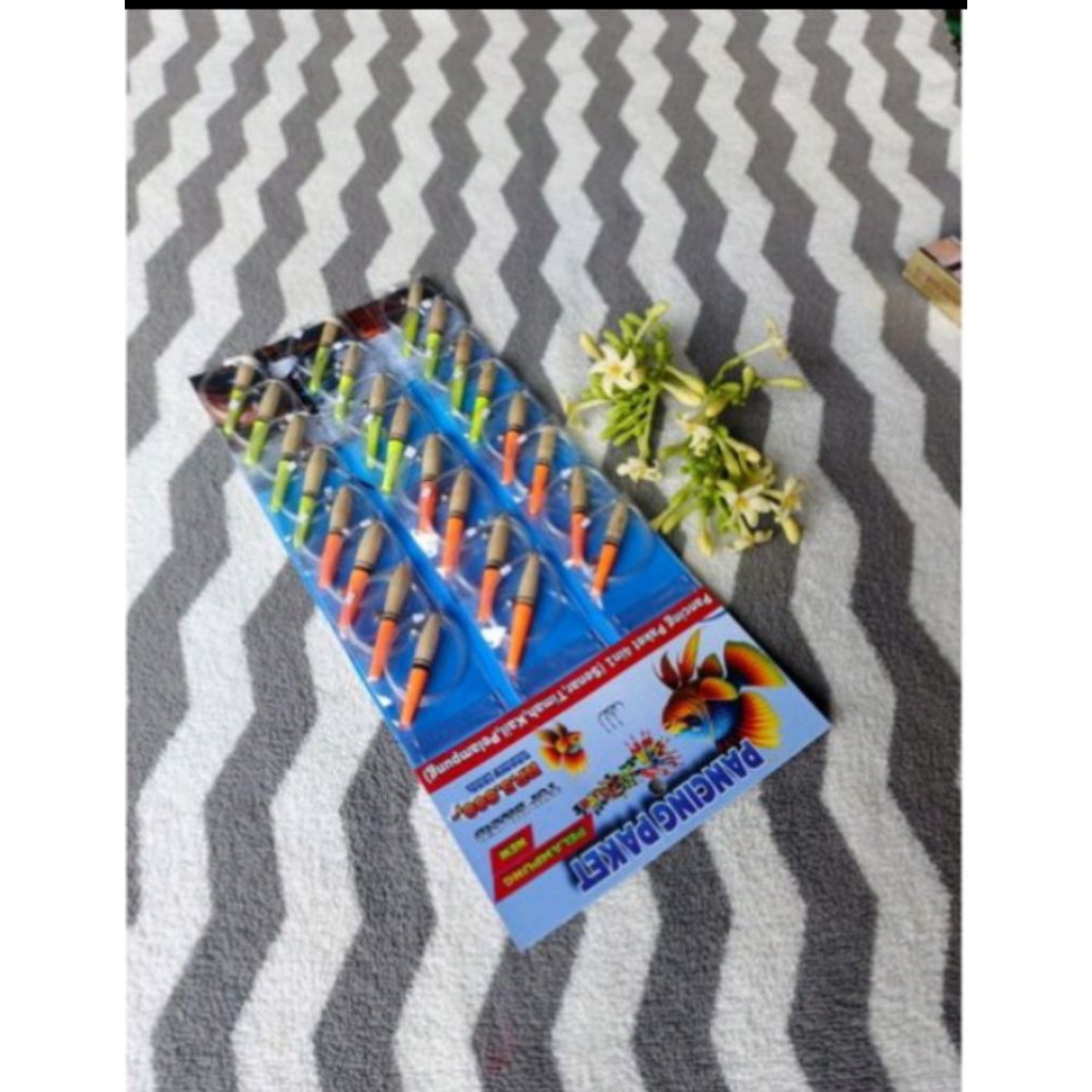 paket lengkap pancing+ senar+ pelampung 1 renteng isi 24 bungkus