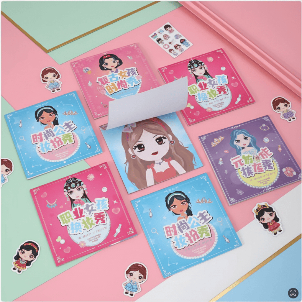 Sticker Buku Karakter Vintage Retro Mainan Anak Perempuan Aesthetic