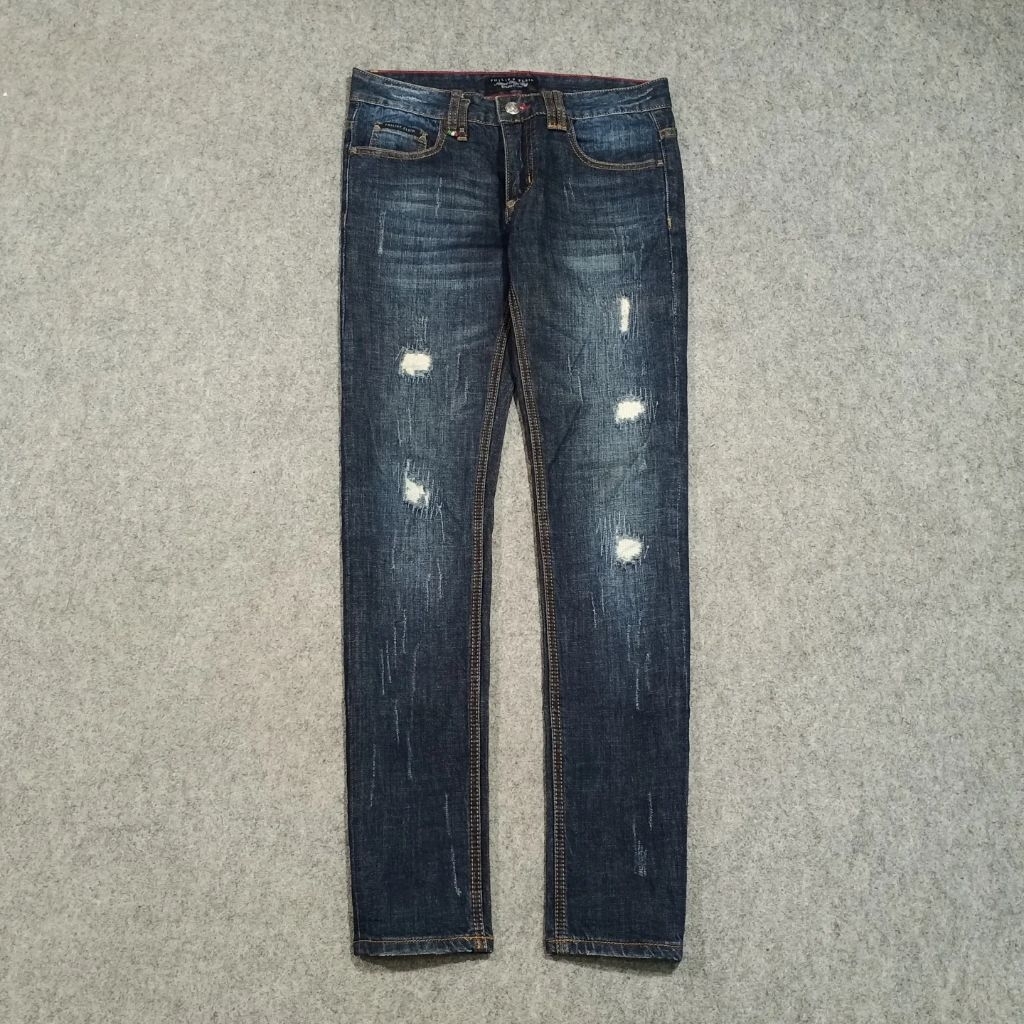 celana ripped jeans panjang pria size 31 second PHILIPP PLEIN straight cut jeans