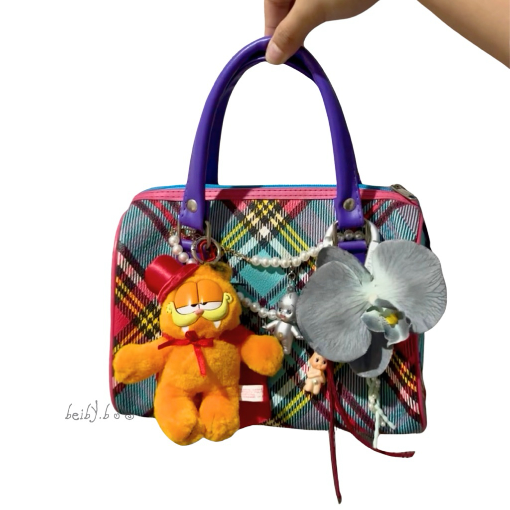 hand bag tartan ala vivienne westwood vw tas y2k