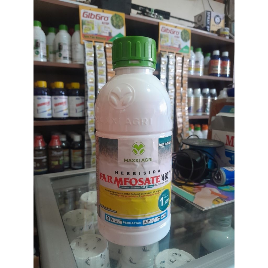 Obat Rumput FARMFOSATE 480 SL 1 Liter Herbisida Sistemik Glifosat MAXXI AGRI Asli 100% Original