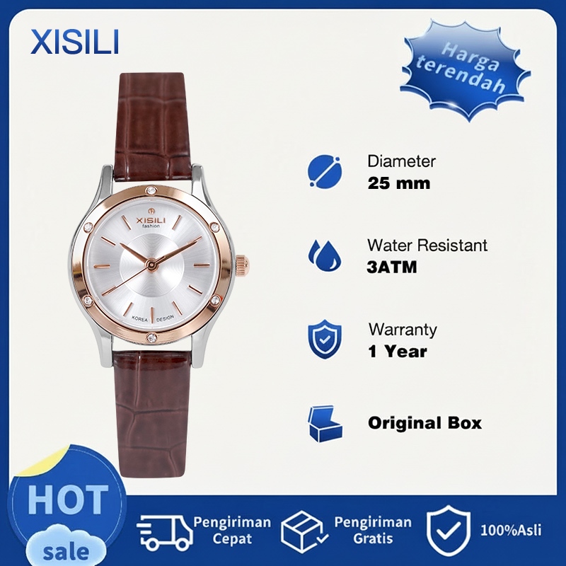 Jam Tangan Wanita Quartz Berdial Besar, Trendi, Tahan Air, Kotak Hadiah Elegan, Garansi Satu Tahun
