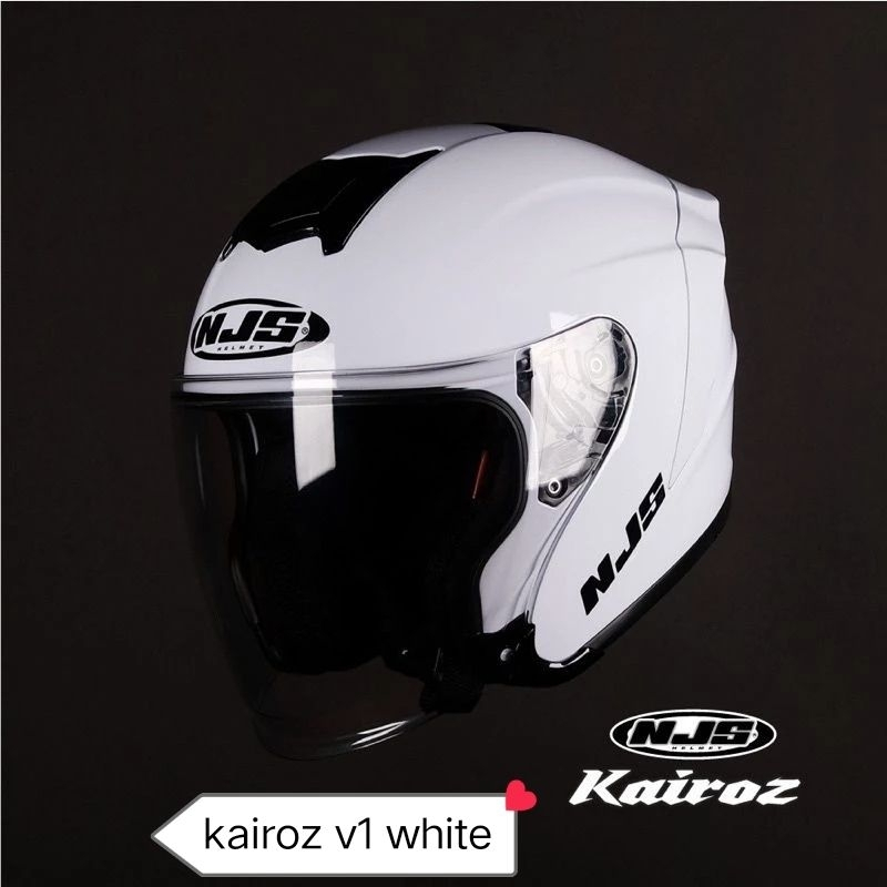NJS KAIROZ V1 SOLID ORIGINAL FREE SPOILER BELAKANG VISOR LIGHT SMOKE  HELMET MOTORCYCLE
