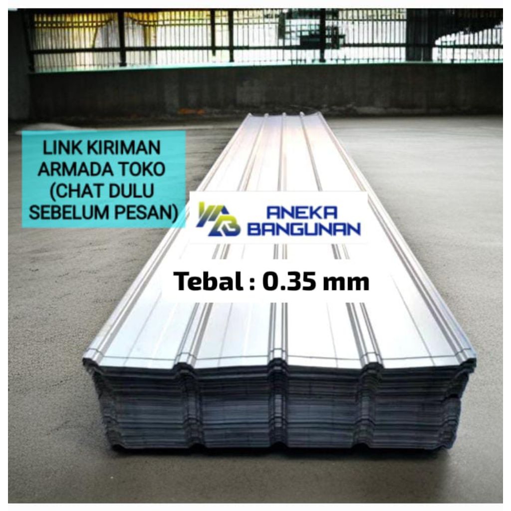 Atap Spandek Polos Murah Tebal 0.35 mm (harga per meter)