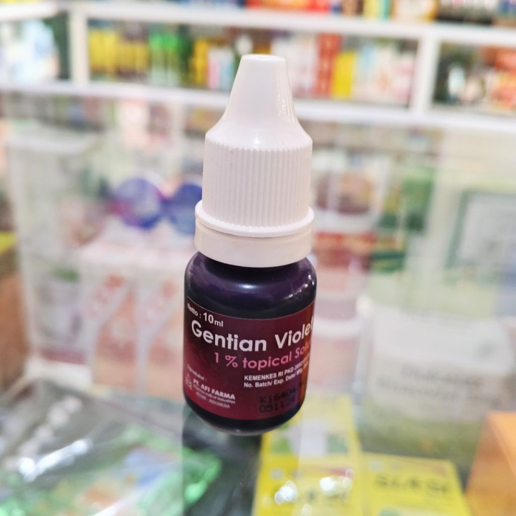 Gentian Violet AFI Farma 10ml Obat Luka Biru | Untuk bibir pecah-pecah dan sariawan