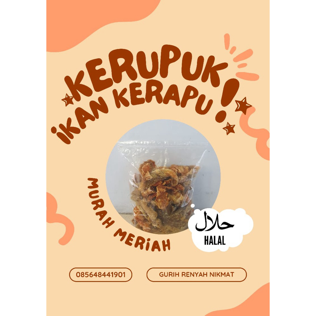 kerupuk ikan kerapu 1kg mentah