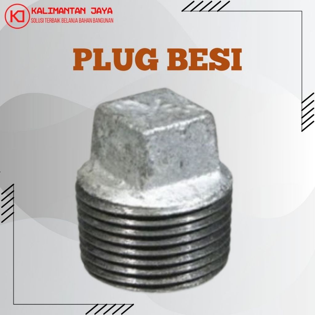 Plug drat luar Besi | Dop pipa drat luar besi galvanize