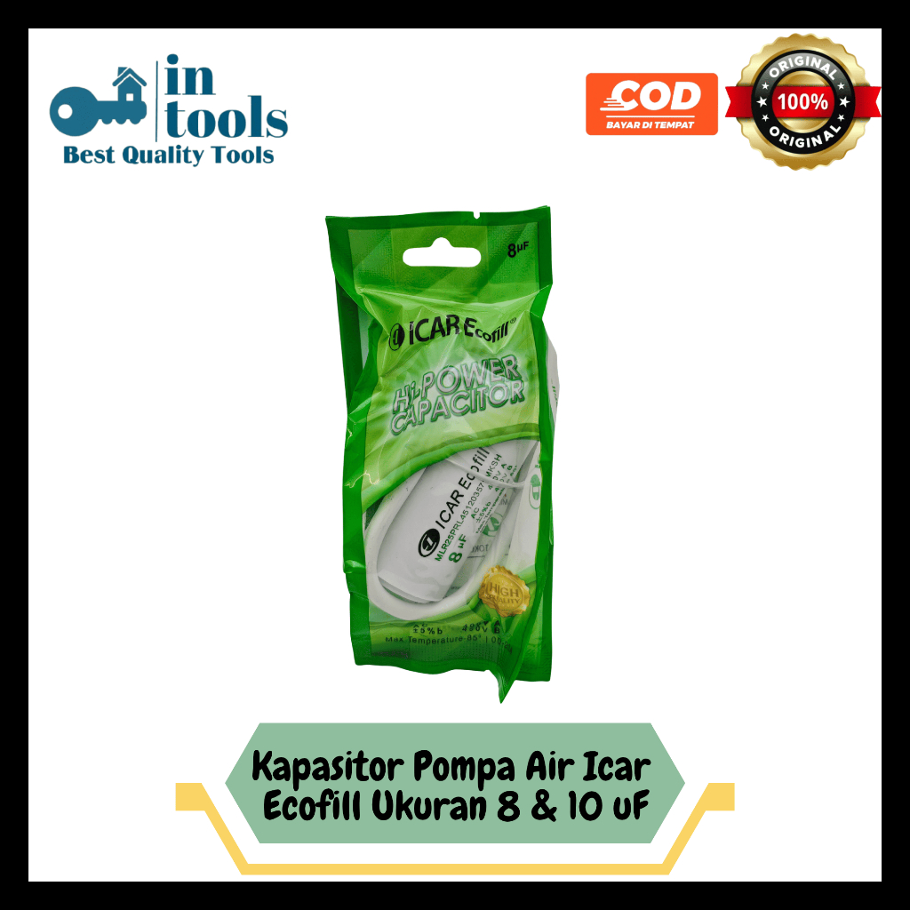 Kapasitor Capasitor ICAR ECOFILL Bulat 8uf 10uf