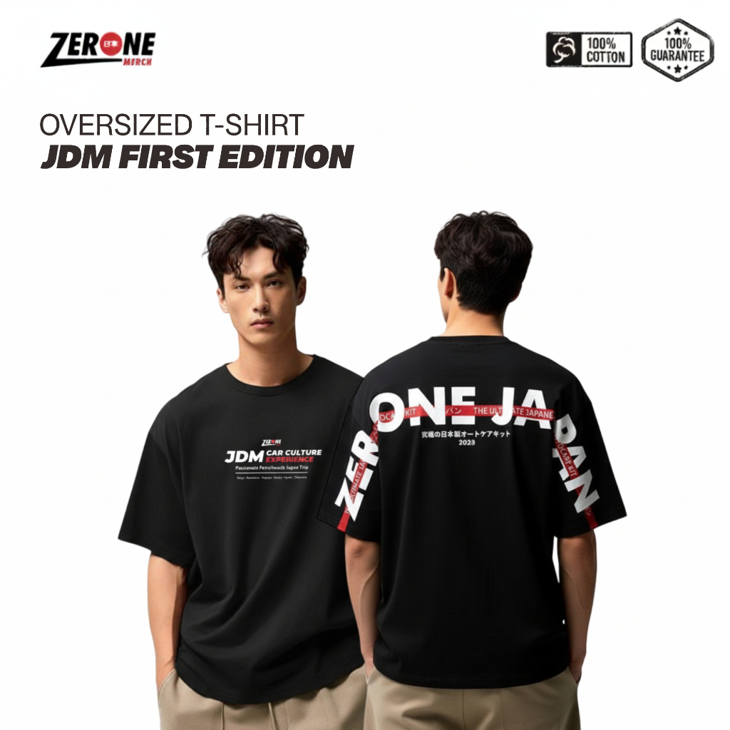 Kaos Oversize Pria Wanita Zerone Japan – Kaos Mobil JDM – Cotton Combed 24s – Sablon DTF Premium