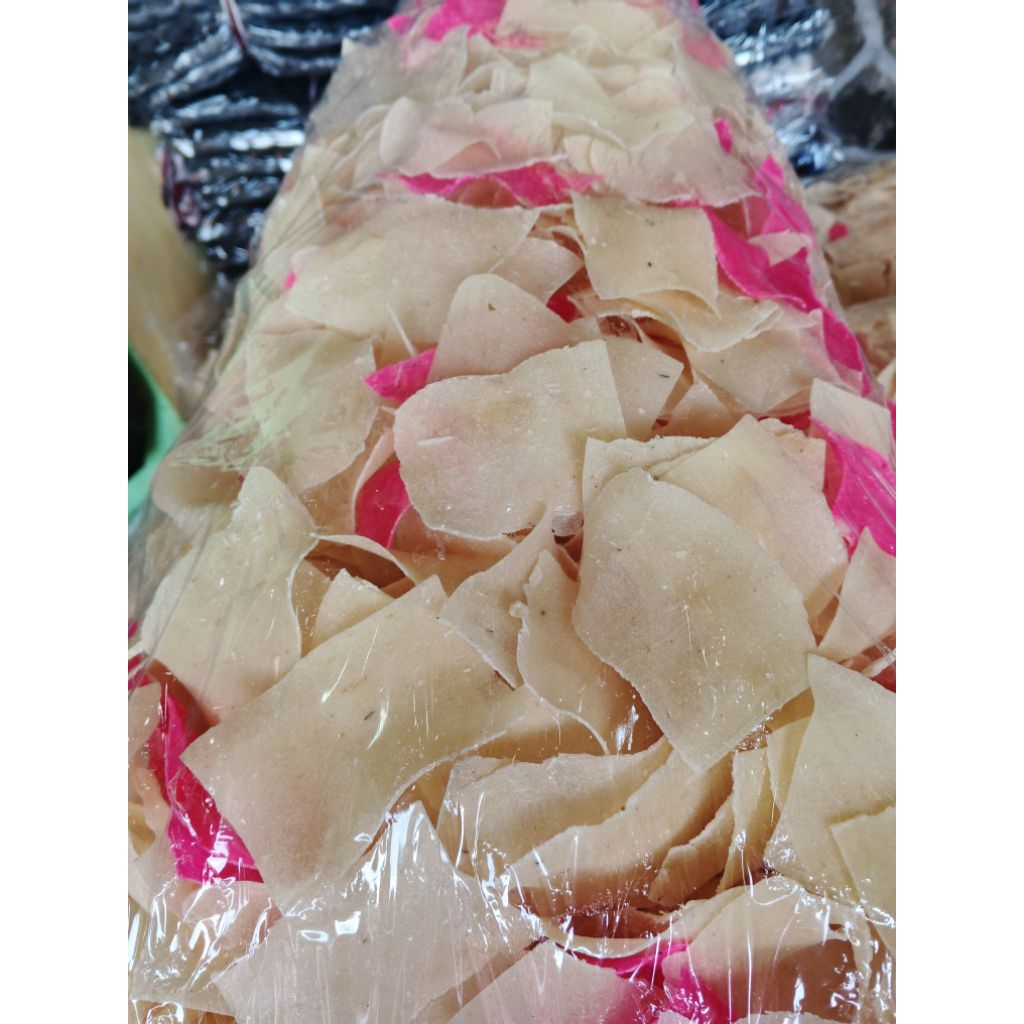 Opak singkong mentah, polosan, gurih renyah asin enak