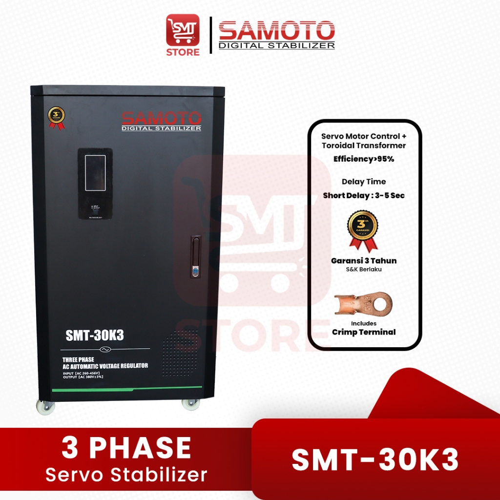 SAMOTO Digital Stabilizer 30.000VA Stabiliser 30KVA Three Phase 30K3