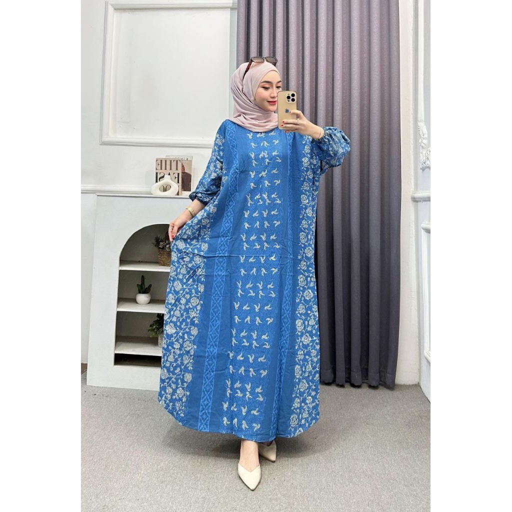 Gamis Batik Cap Rayon Premium Jumbo LD 160 Big Size Busui Dress Adem (21)