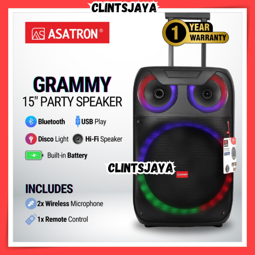 SPEAKER PORTABLE ASATRON 15 INCH ASATRON GRAMMY SPEAKER 15 IN ORIGINAL