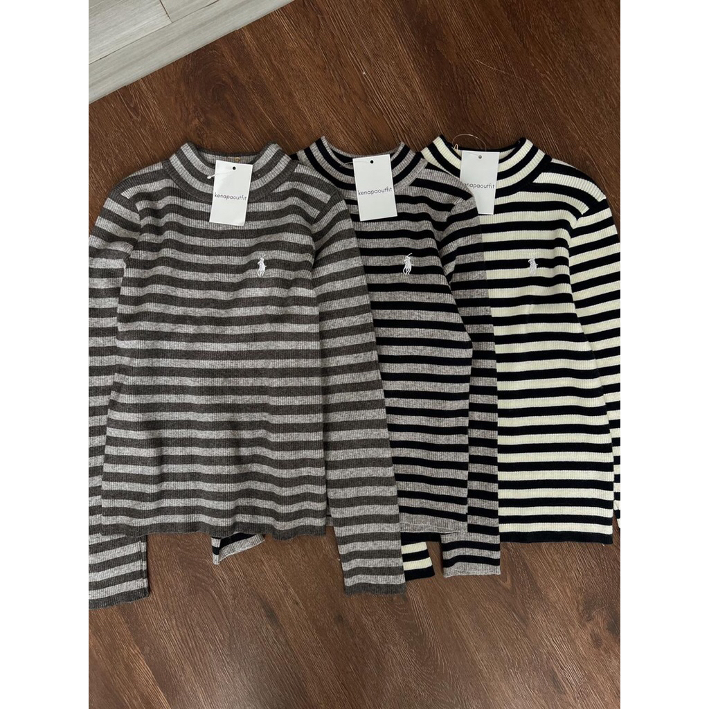 Knit strip sweater knit