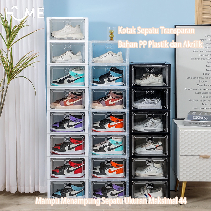 Rak Sepatu PP - Lemari Penyimpanan Kotak Sepatu Transparan - Organizer Rak Sepatu Kotak Bening