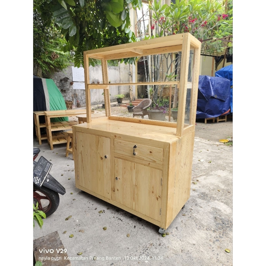 custom meja box kayu jati belanda