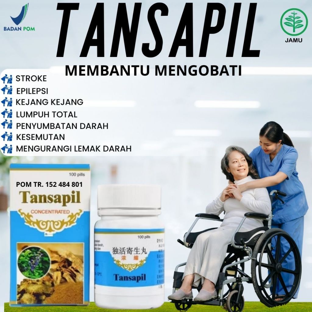 TANSAPIL Obat Herbal China 100% Asli BPOM Obat Stroke Berat & Stroke Ringan, Gejala stroke,Epilepsi 