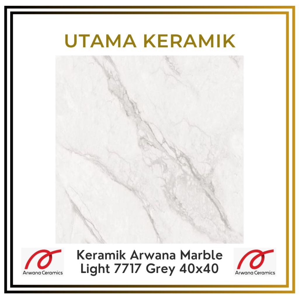 Keramik Arwana 40x40 Marble Light 7717 Grey KW 1 - Keramik Motif Marble Grey