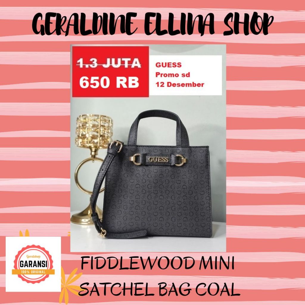 Tas Guess wanita satchel bag ORIGINAL 100% sale FIDDLEWOOD MINI
