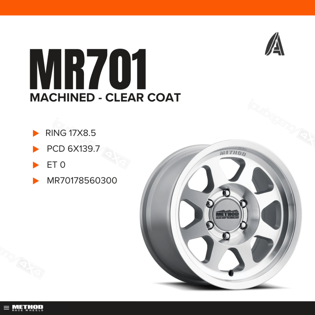Velg - Method Race Wheels 701 (R17x8.5/PCD6x139.7/ET0) Machined - Clear Coat MR70178560300