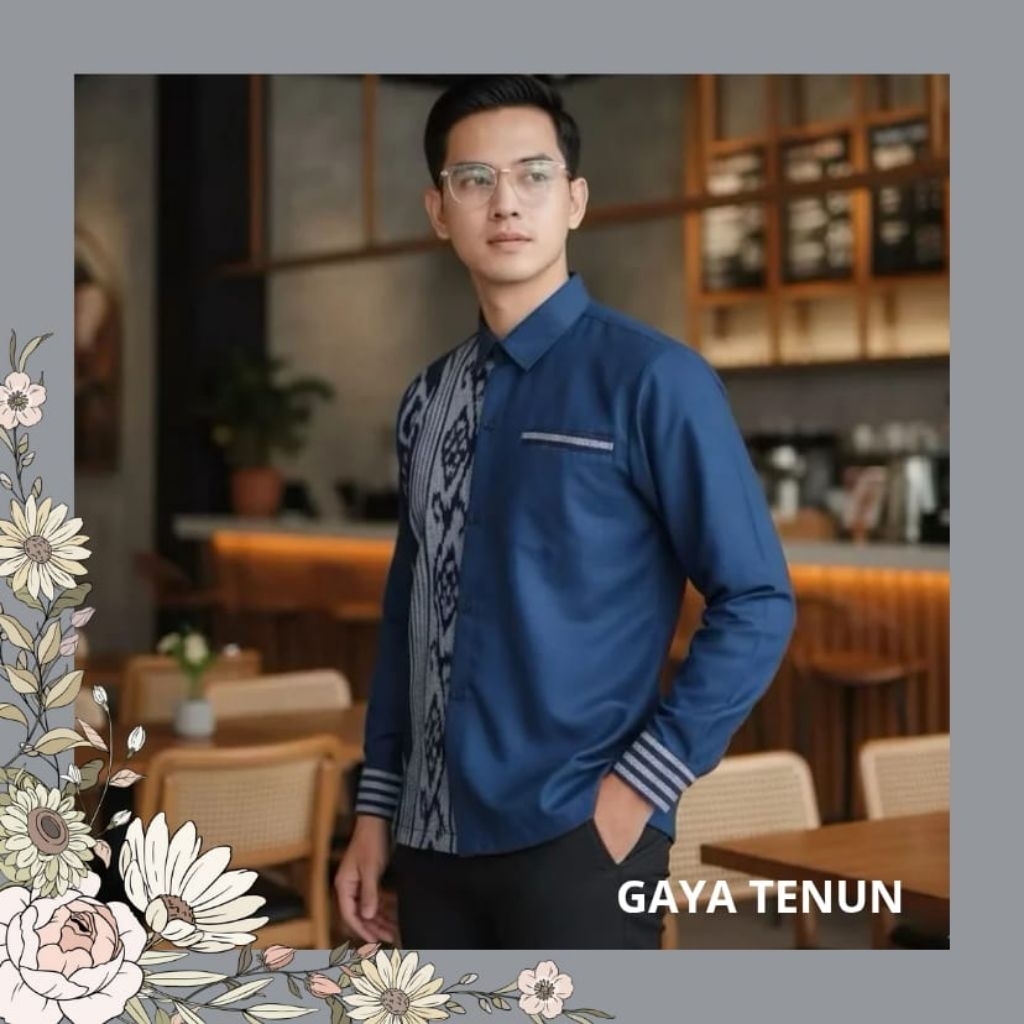 kemeja tenun cowok - kemeja pria tenun ikat - kemeja tenun pria troso - kemeja tenun etnik troso