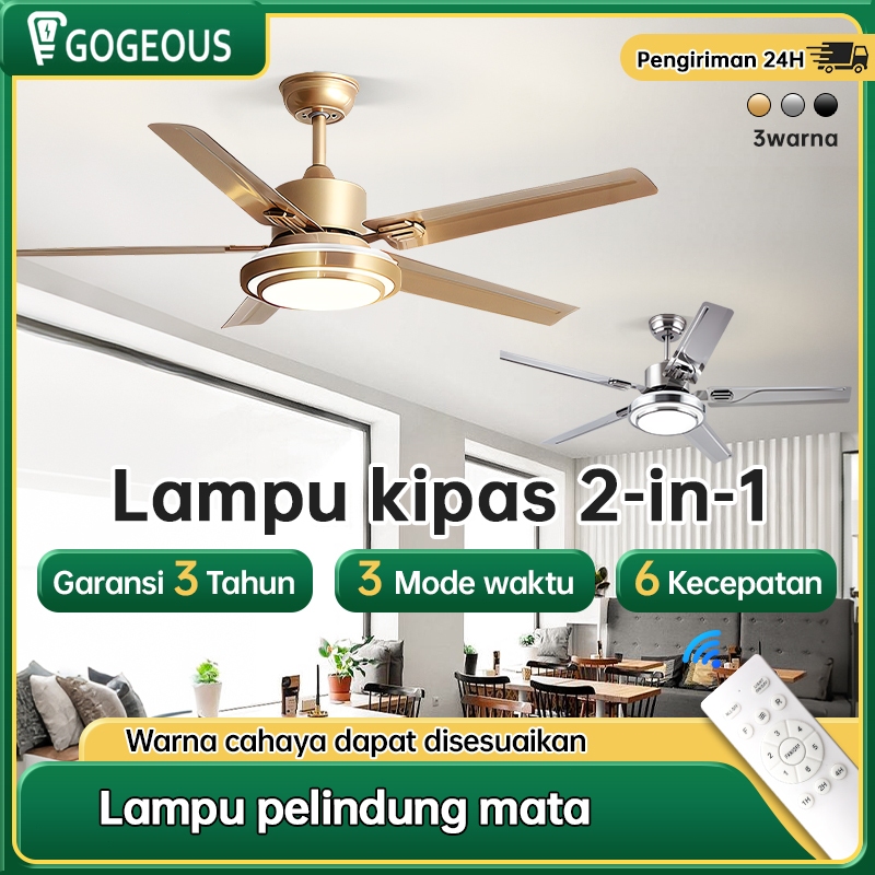 GOGEOUS COD Lampu kipas lampu kipas angin gantung plafon kipas lampu gantung plafon remote