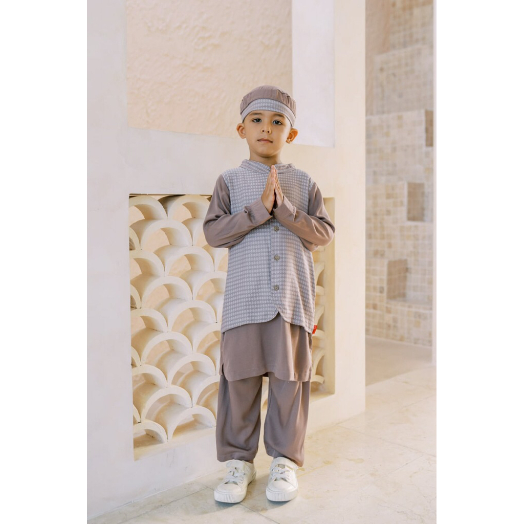 Dialogue Baby Apparel - Raya Collection - Setelan Koko Anak Yahya Set Peci - Baju Muslim Anak