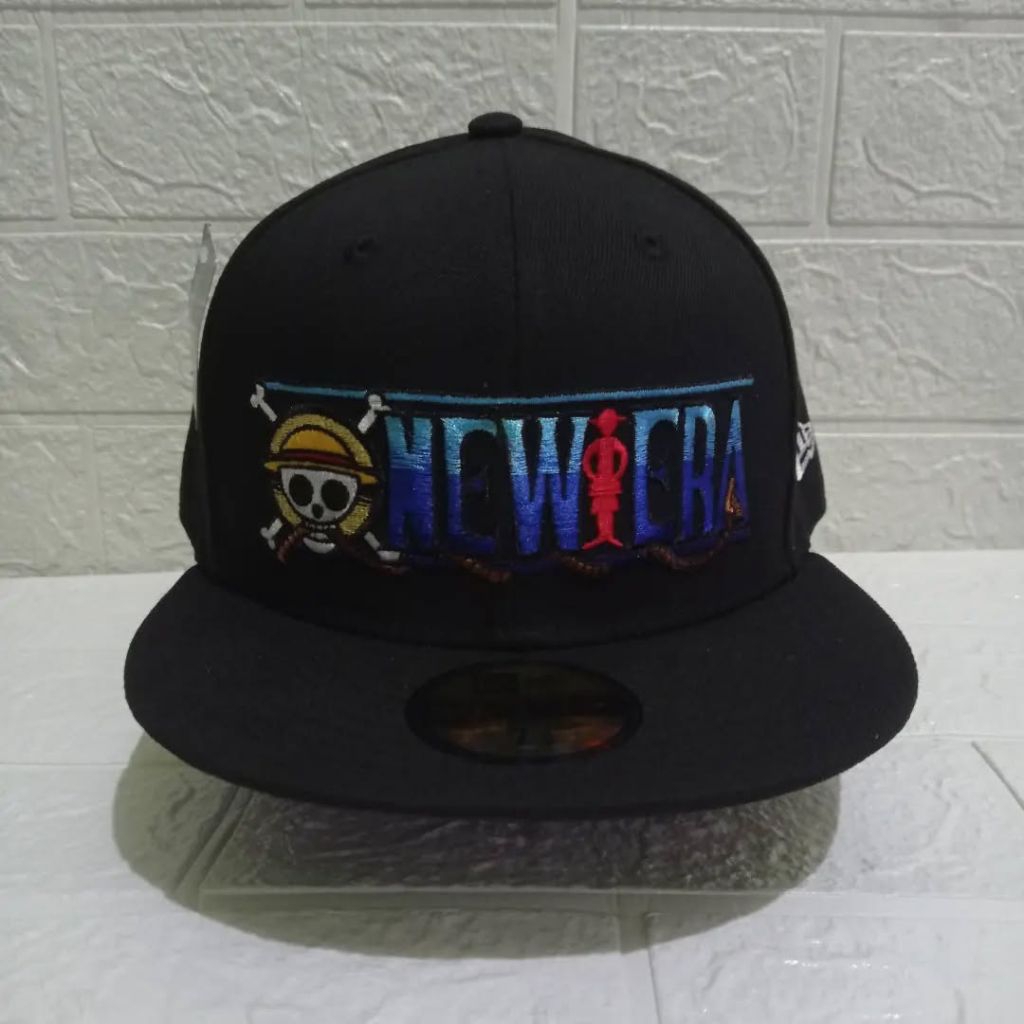 Topi New Era Cap One Piece Logo size 7 3/8 59Fifty Fitted Hat Original