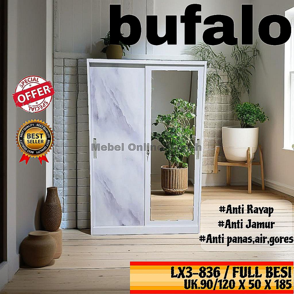 LEMARI PAKAIAN SLIDING FULL BESI IMPORT ANTI RAYAP/LEMARI BAJU BESI SLIDING/ALMARI PAKAIAN BESI/ALMA