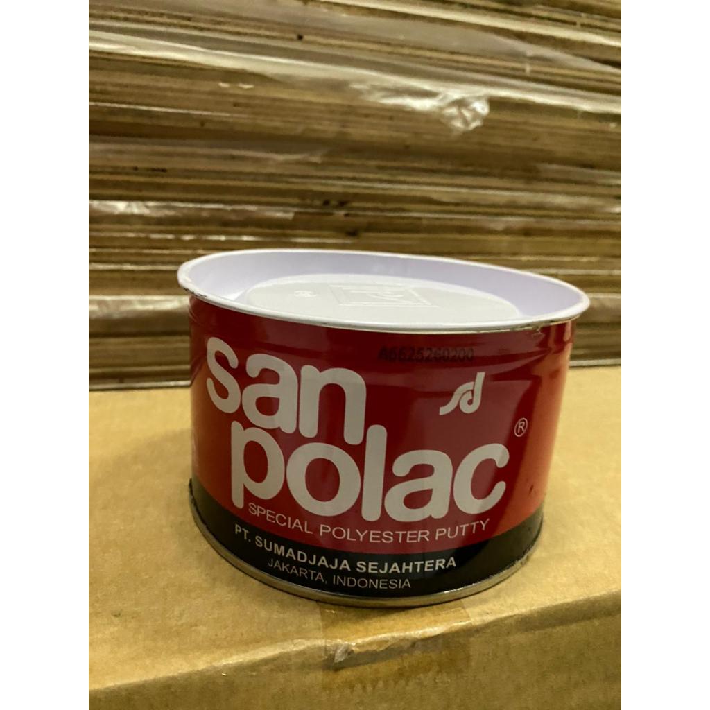 Dempul Sanpolac 1KG / Dempul Mobil Besi Plastik 1 Set San polac Dempul