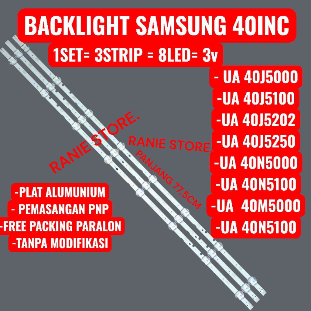 BACKLIGHT LED SAMSUNG 40INC 40J5000 40J5100 40J5200 40J5202 40J5250 40N5000 40N5000 40N5100 40M5000