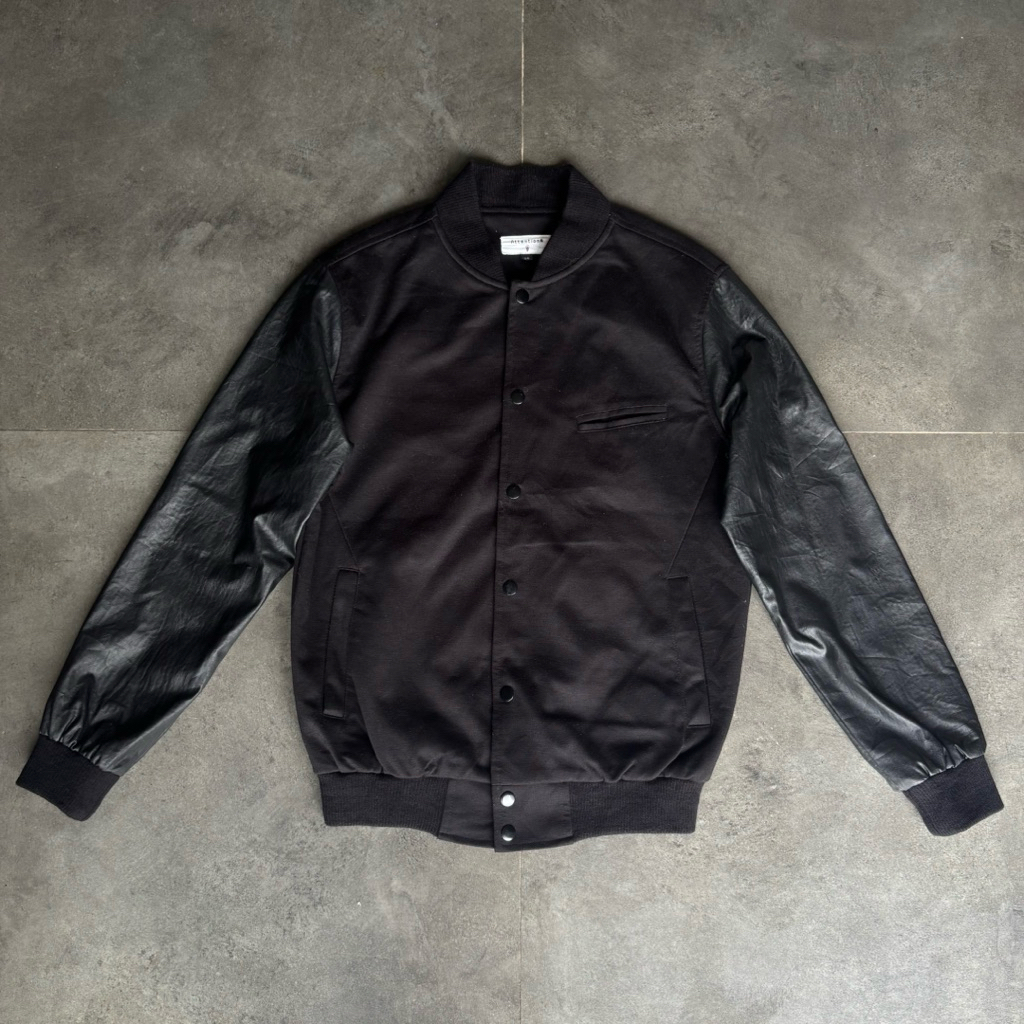 Attention Leather Varsity Bomber Jacket Man
