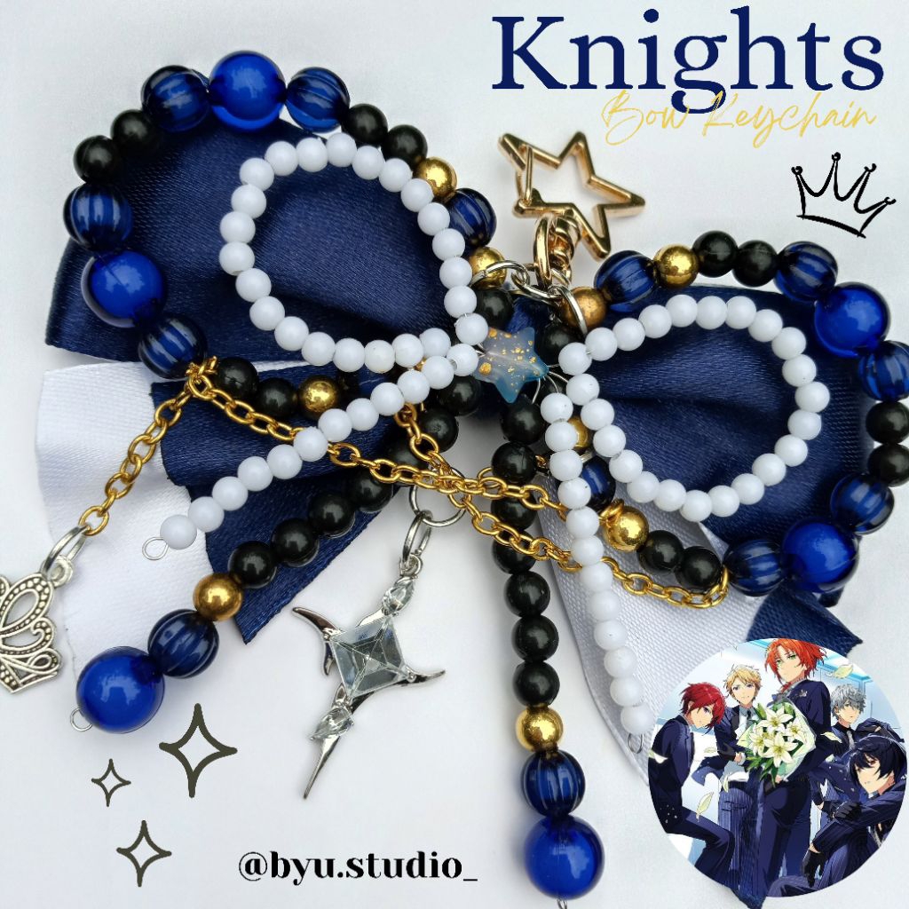 KNIGHTS Ensemble Stars Themed Bow Keychain | Keychain Fanmerch | Aesthetic Keychain | Ensemble Stars