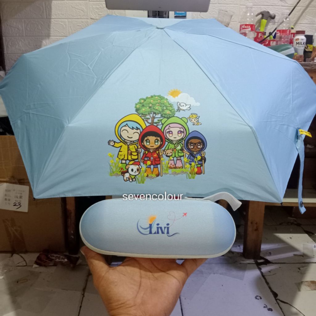 Payung Kapsul Custom, Payung  Cetak Sablon, Payung Promosi, Payung Souvenir, Souvenir Murah