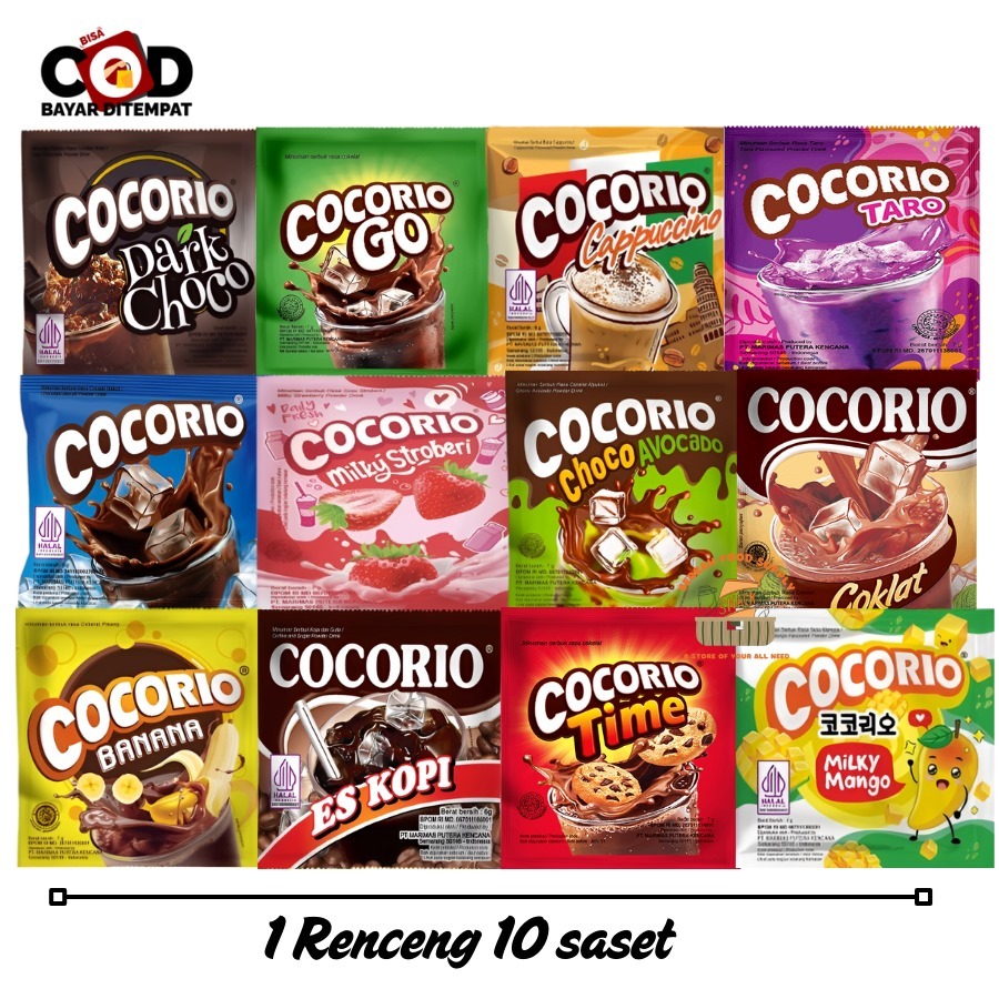 (BERKAH)Cocorio Minuman Serbuk Instan Renceng isi 10pcs x 6gr Coklat Cappucino Kopi Chocorio ChocoGO