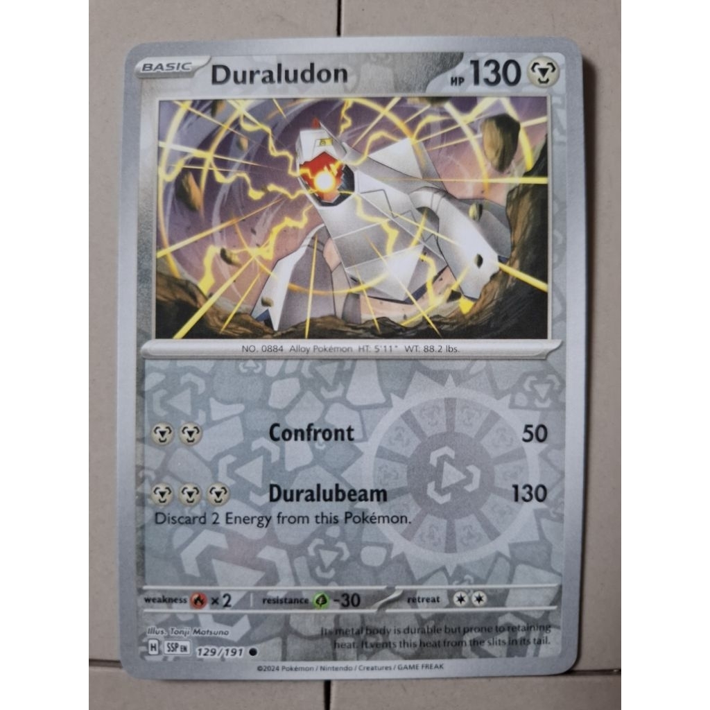 kartu pokemon original holo reverse duraludon ssp 129/191