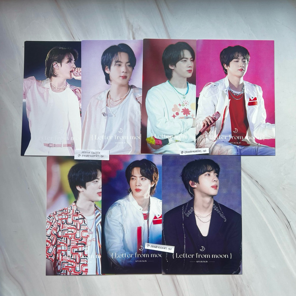 BTS JIN FANSITE ALB A LITTLE BRAVER POSTCARD SET LETTER FROM MOONE EXHIBITION