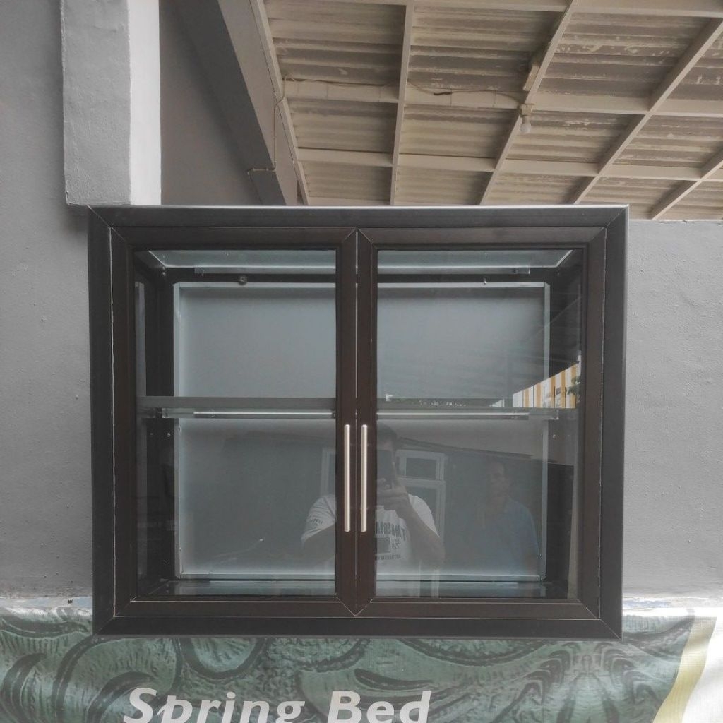 MCW furniture-Lemari dapur gantung Dua pintu aluminium coklat tebal-LDG-2PACR-80x35x65cm/Lemari dapu