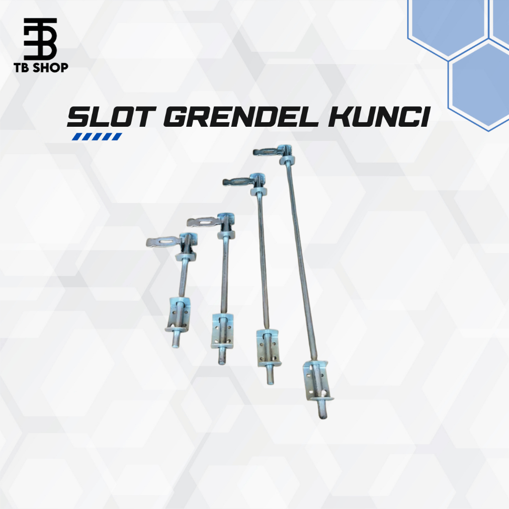slot grendel kunci atas bawah P. 30, cm P.40, cm P.60, cm P.80 cm kuncian pintu pagar besi gebyog ga