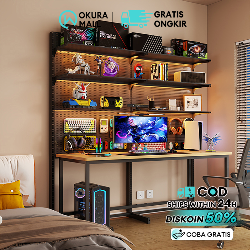 Meja komputer Meja Gaming Rak Besi Meja Belajar Meja Kerja Meja Belajar Minimalis Kayu Kerja Dengan 