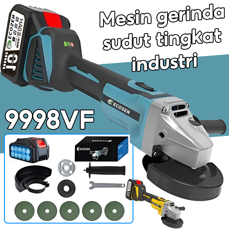 ECOSEN 9998VF Gerinda Baterai Gerinda Cordless Gerinda Cas Gerinda Tangan Baterai Angle Grinder Geri
