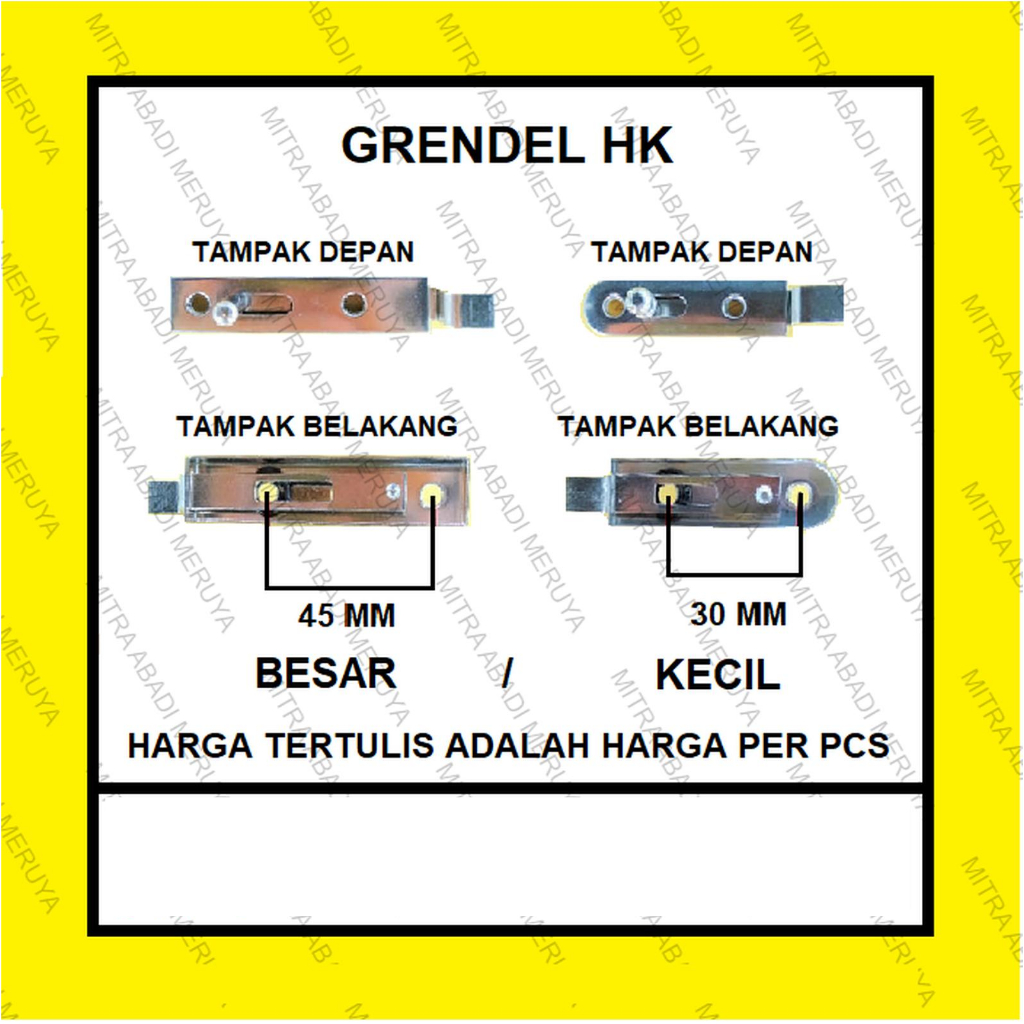 Grendel Stainless Modern Tipis Kunci Slot Grendel HK Besar