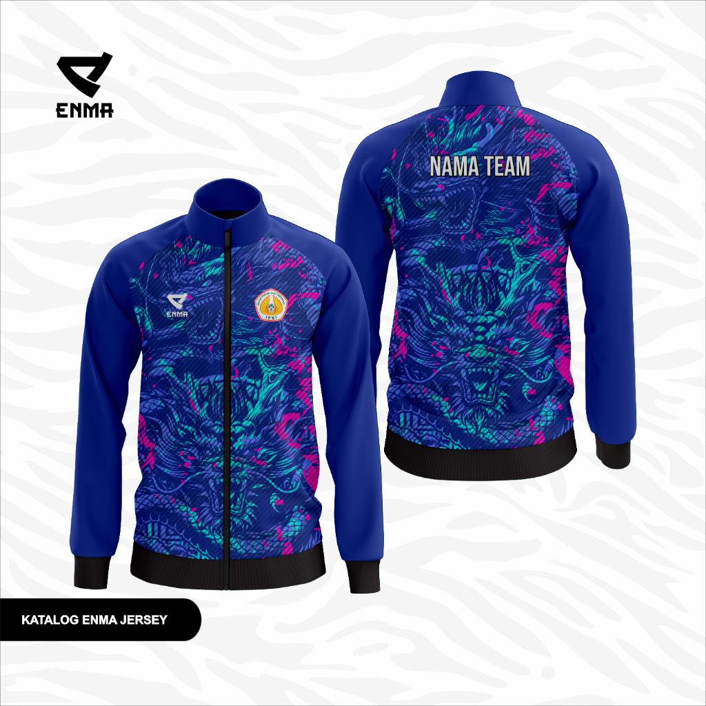Jaket Tracktop PENCAK SILAT bisa custom ganti logo dan Nama tim Full printing Premium motif Naga bir