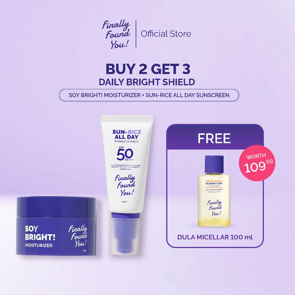 [BUY 2 GET 3] Finally Found You Daily Bright Shield FREE HOCL Micellar 100mL : (Soy moist 30g + Suns