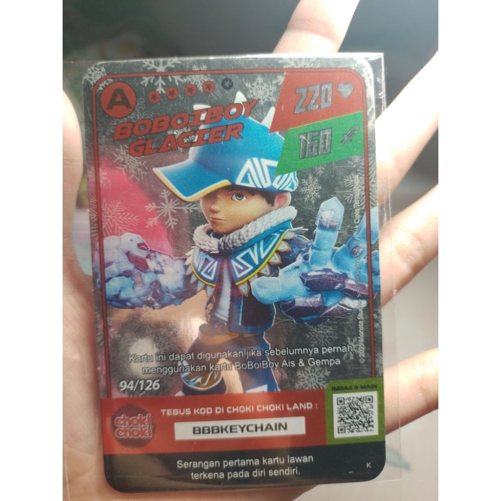 KARTU BOBOIBOY GLACIER | monsta galaxy card choki choki