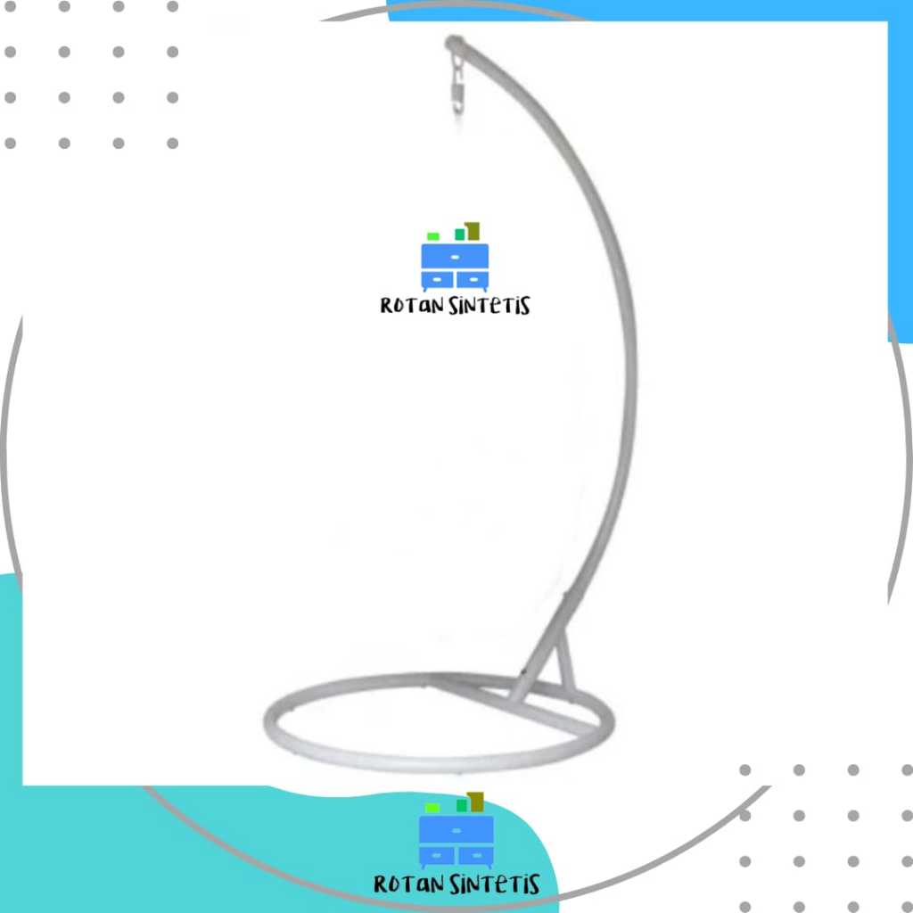 Tiang Ayunan Gantung Besi Rotan Sintetis