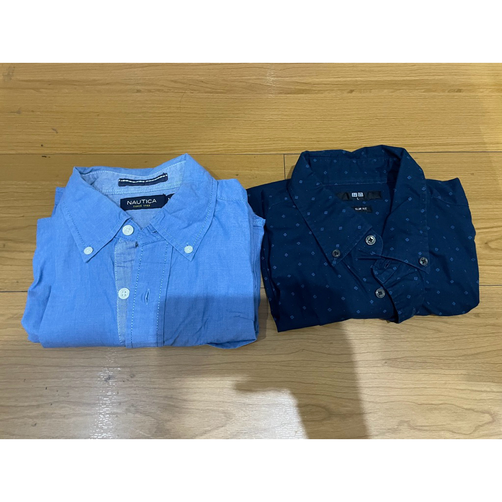 Bundle Kemeja Long Sleeve Uniqlo dan Nautica second 100% original
