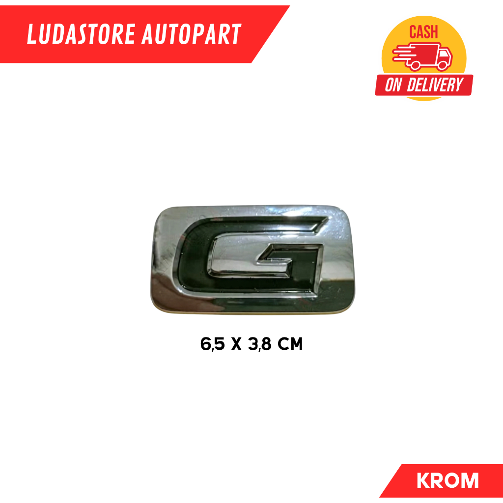 Logo Emblem Mobil huruf G Chrome untuk Innova Fortuner Hilux Alphard